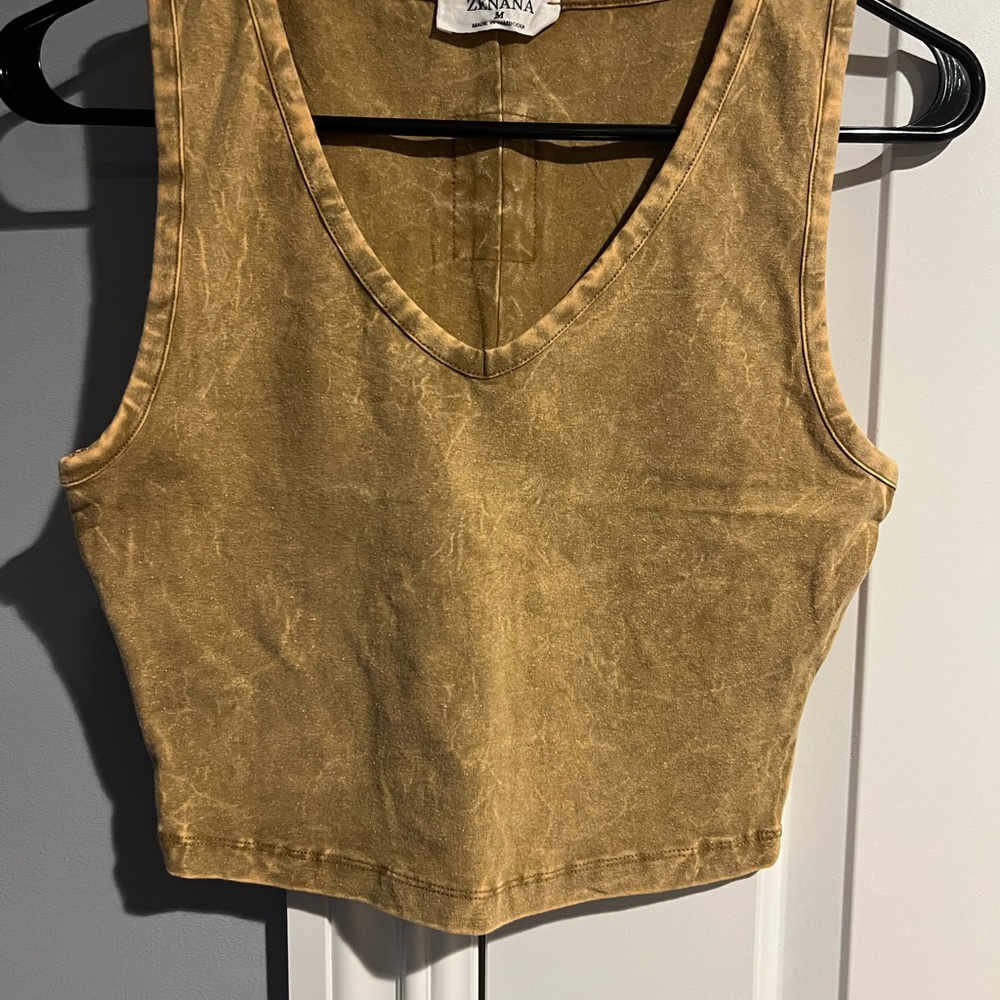 Zenana Women's Tan Crop Top Size M